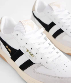 Gola® The Hawk Leather Sneaker White Black Gold Discount