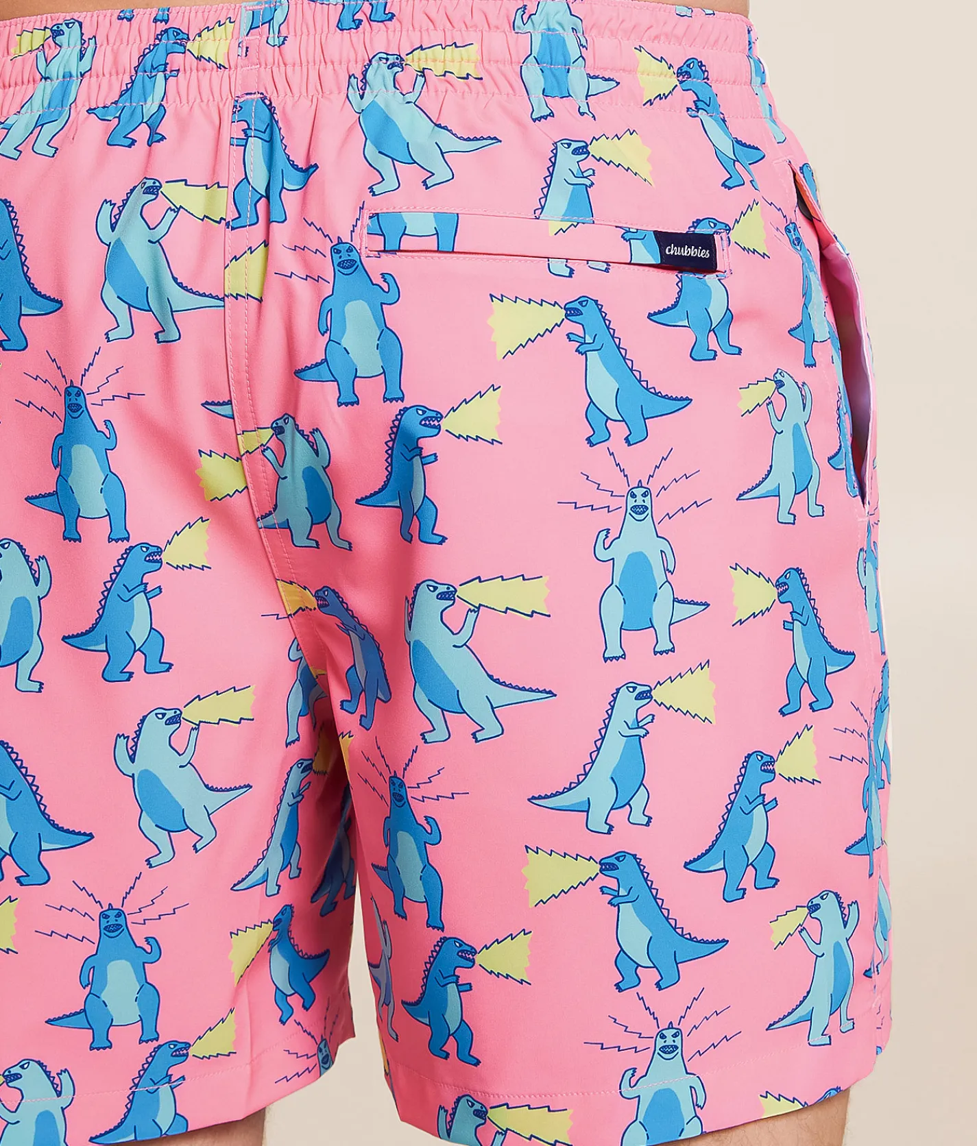Chubbies The Hear Me Roars Stretch Swim Trunks Bright Pink Hot