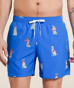 Chubbies The I Let The Dogs Out Stretch Swim Trunks Bright Blue New