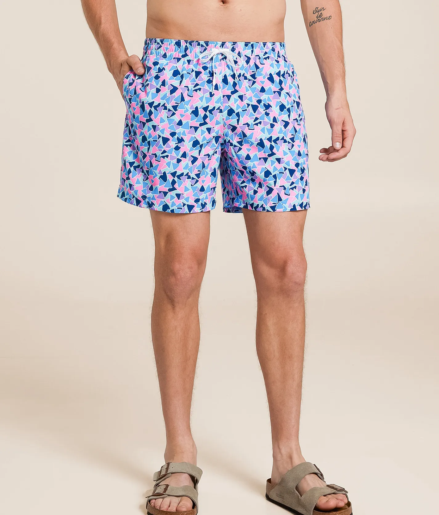 Chubbies The Magic Eyes Stretch Swim Trunks Turquoise Aqua New