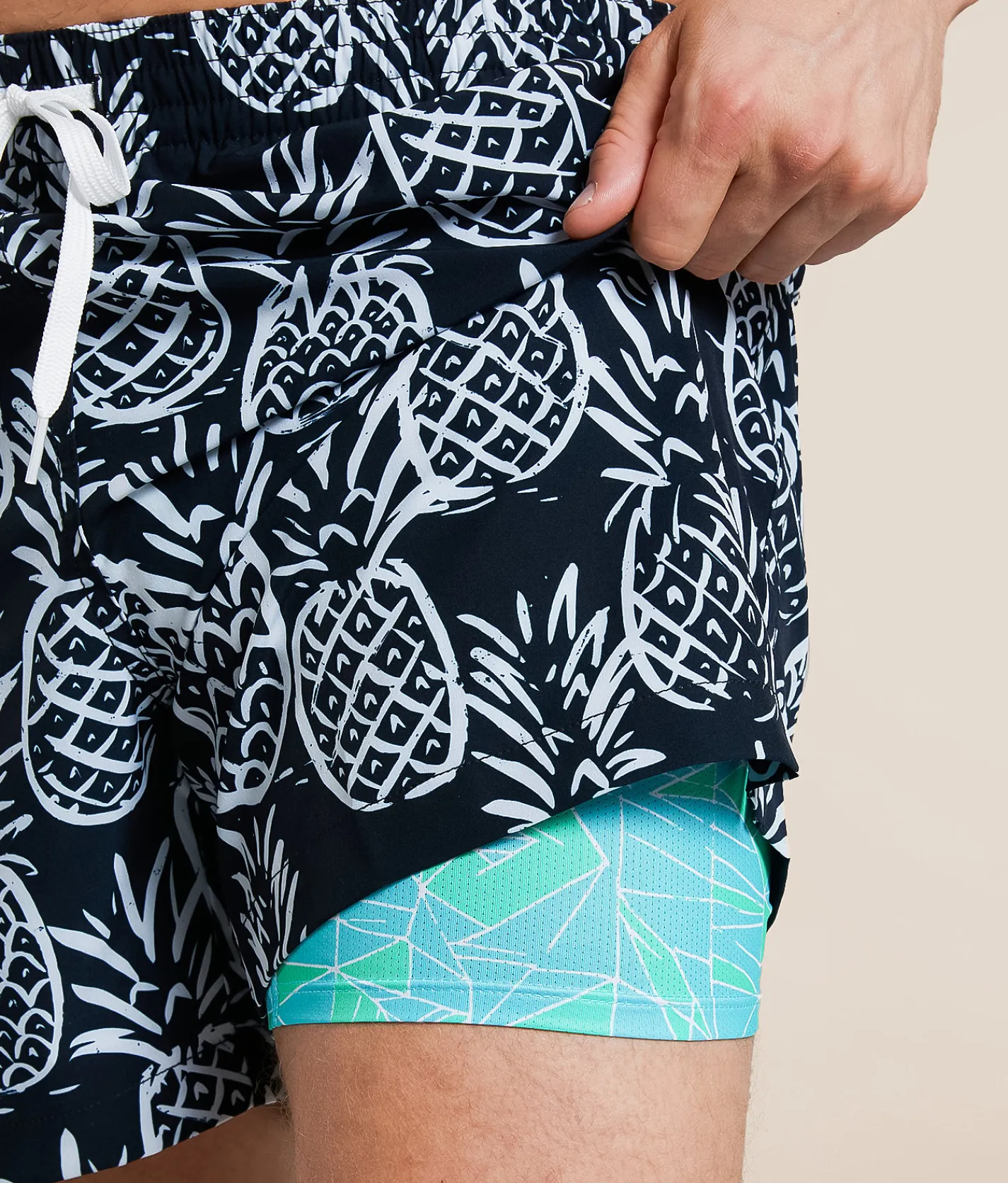 Chubbies The Midnight Thigh-N Stretch Swim Trunks Black Pattern Based PL Discount