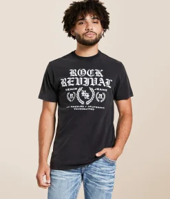 Graphic T-Shirts | Rock Revival Theo T-Shirt Bleach Spray Black