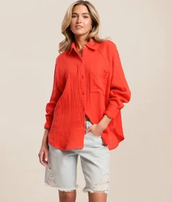 Tops | Z Supply The Perfect Airy Blouse Lychee