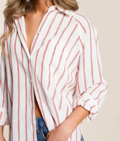 Z Supply The Perfect Line Striped Shirt Boathouse Clearance