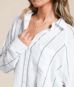 Tops | Z Supply The Perfect Line-Up Blouse Blue Light