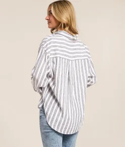 Z Supply The Perfect Striped Shirt Island Coconut Hot