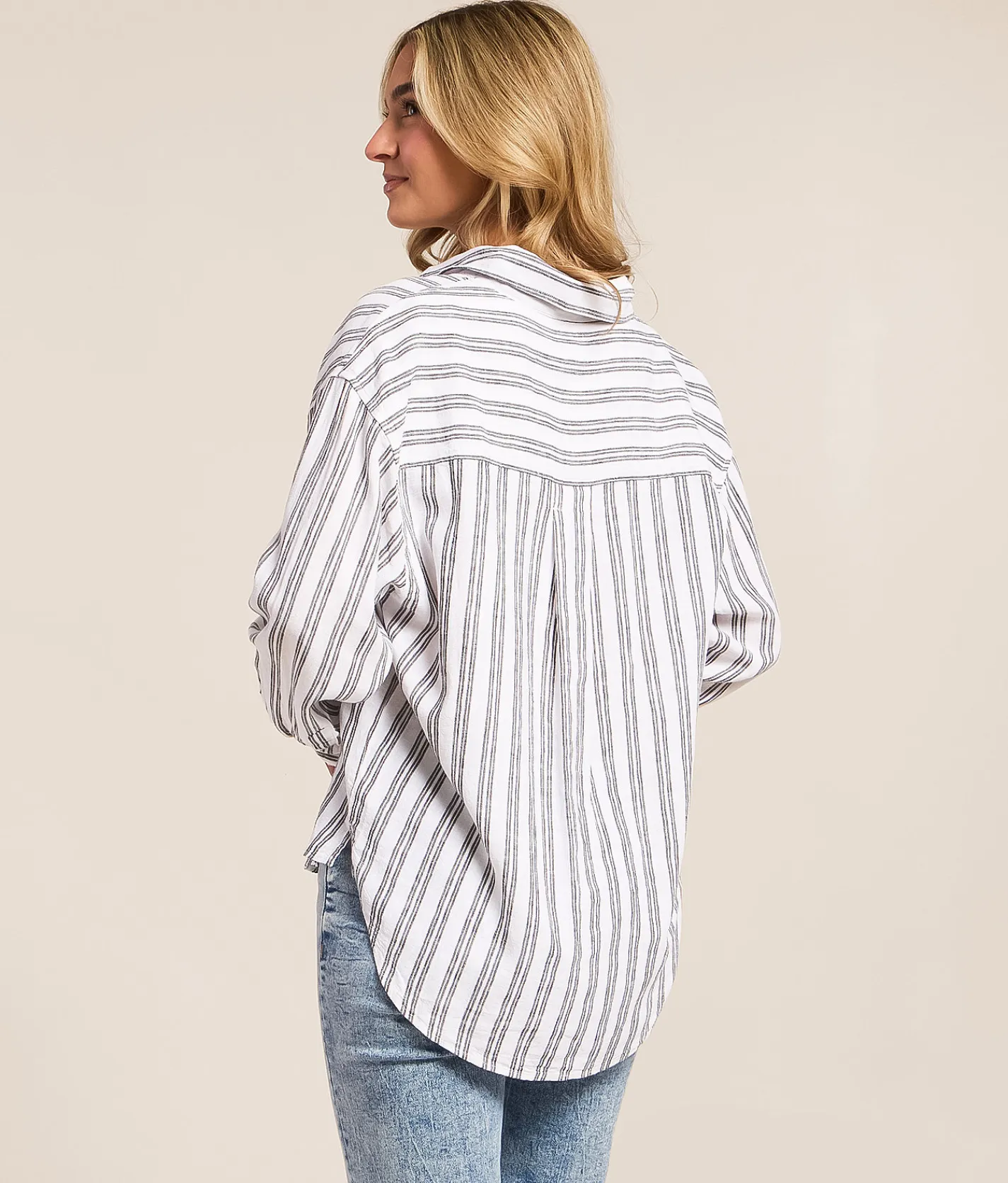 Z Supply The Perfect Striped Shirt Island Coconut Hot