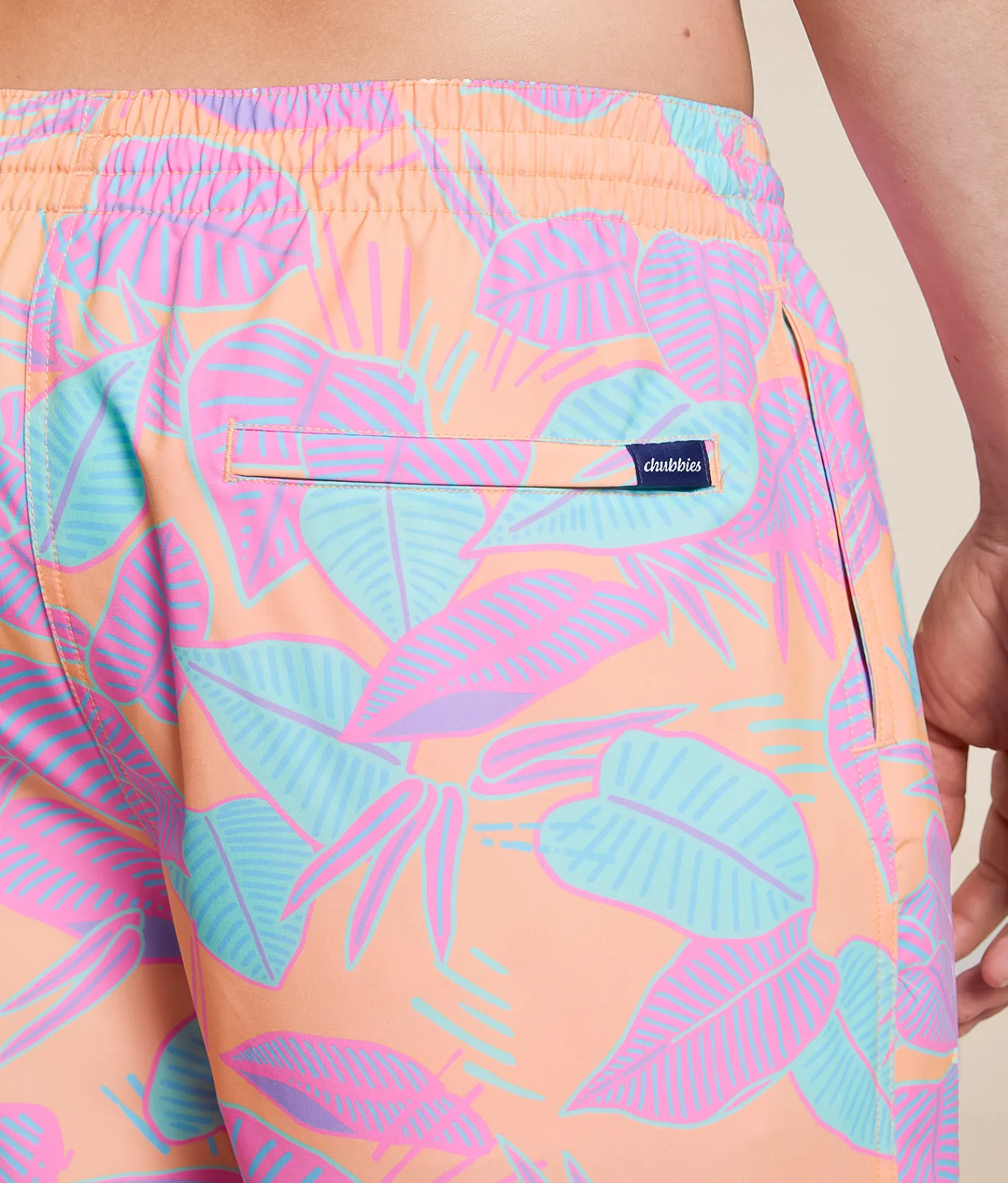 Bottoms|Swimwear | Chubbies The Posh Palms Swim Trunks Orange