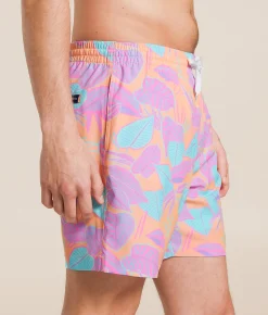 Bottoms|Swimwear | Chubbies The Posh Palms Swim Trunks Orange