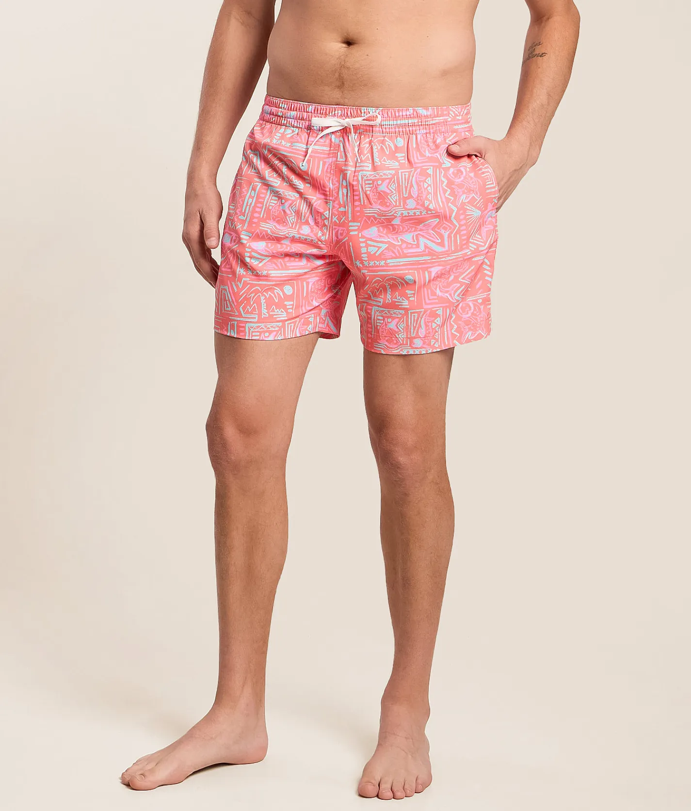 Bottoms|Swimwear | Chubbies The Pyramid Poolside Swim Trunks Coral