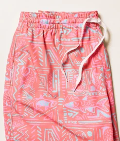 Bottoms|Swimwear | Chubbies The Pyramid Poolside Swim Trunks Coral
