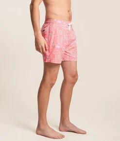 Bottoms|Swimwear | Chubbies The Pyramid Poolside Swim Trunks Coral