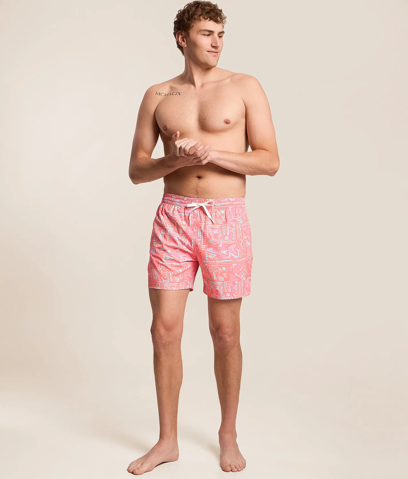 Bottoms|Swimwear | Chubbies The Pyramid Poolside Swim Trunks Coral