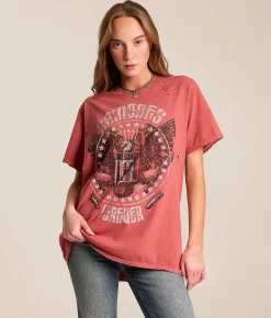 Tops | Merch Traffic The Ramones Oversized Band T-Shirt Mineral Red