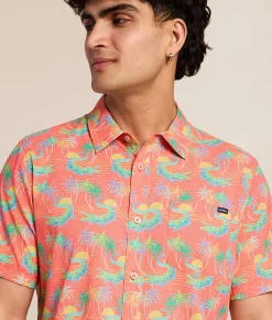 Tops | Chubbies The Rock-A-Croc Performance Stretch Shirt Coral