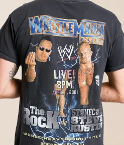 Tops|Graphic T-Shirts | Goodie Two Sleeves The Rock VS Steve Austin T-Shirt Black