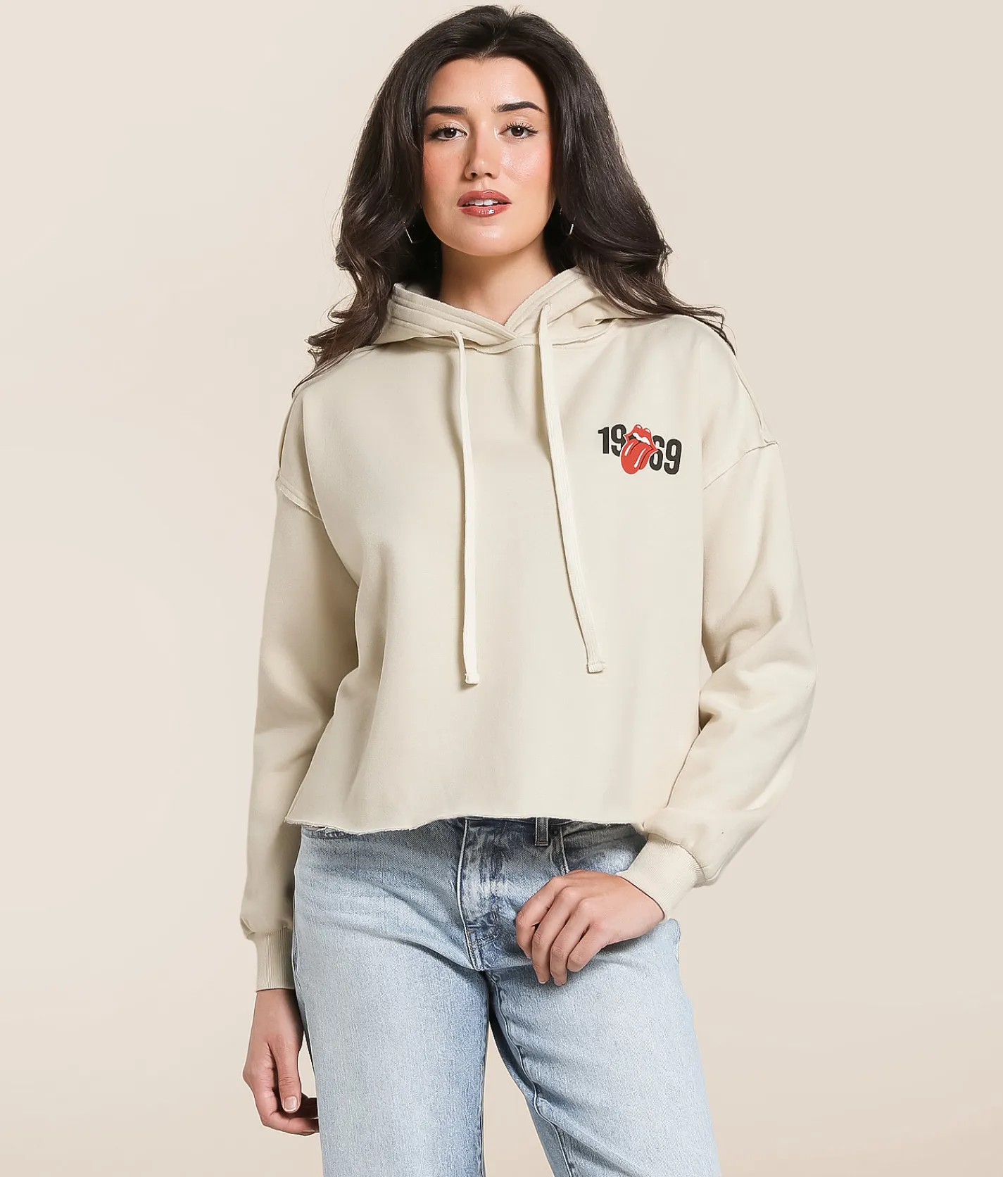 Tops | Life Clothing The Rolling Stones Band Hooded Sweatshirt Natural