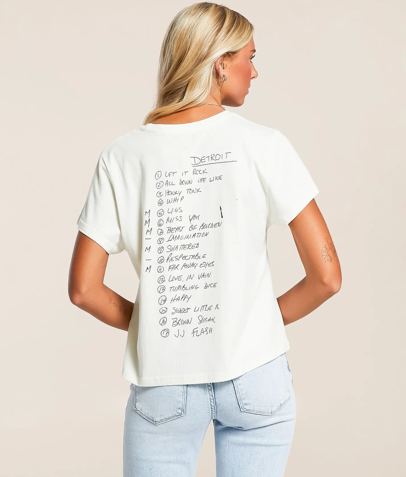 Life Clothing The Rolling Stones 1978 Band T-Shirt White
