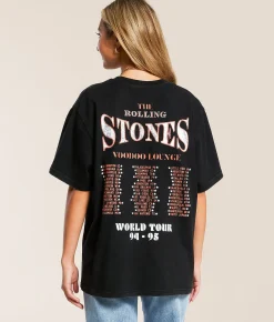 Life Clothing The Rolling Stones Oversized Band T-Shirt Black