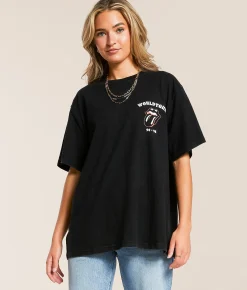 Life Clothing The Rolling Stones Oversized Band T-Shirt Black