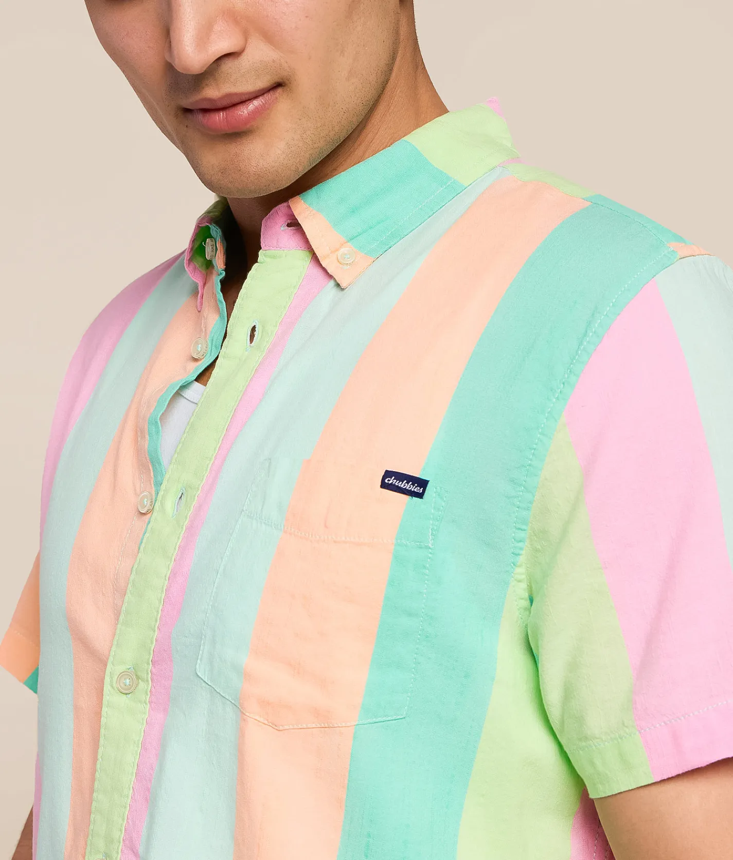 Chubbies The Seamfoam Layer Shirt Bright Green