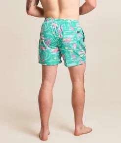 Chubbies The Single & Ready To Flamingle Stretch Swim Trunks Teal Clearance