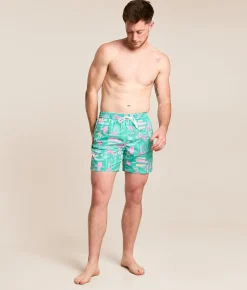Chubbies The Single & Ready To Flamingle Stretch Swim Trunks Teal Clearance