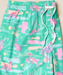 Chubbies The Single & Ready To Flamingle Stretch Swim Trunks Teal Clearance