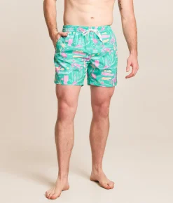 Chubbies The Single & Ready To Flamingle Stretch Swim Trunks Teal Clearance