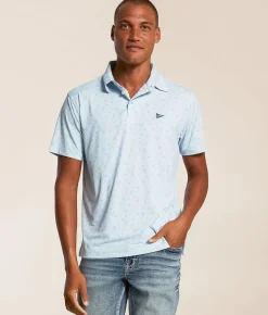 Breezy Golf The Sips & Spritz Performance Polo Blue Best