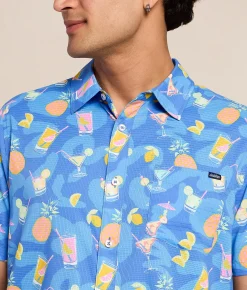 Chubbies The Sunday Funday Performance Stretch Shirt Blue Sale