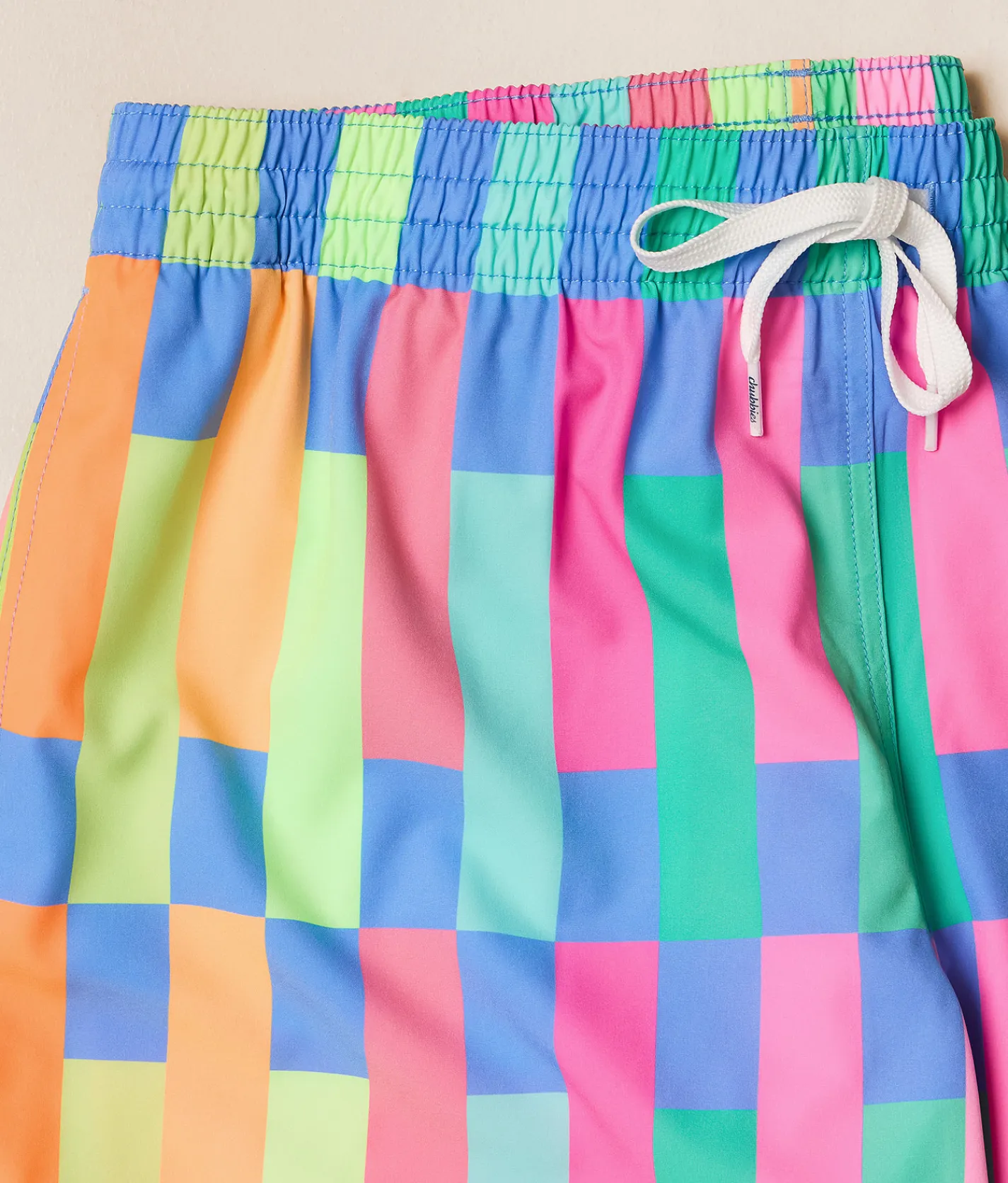 Chubbies The Technicolor Stitches Stretch Swim Trunks Medium Blue New