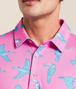 Tops | Chubbies The Toucan Do It Performance Polo Bright Pink