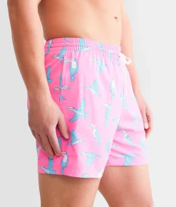Bottoms|Swimwear | Chubbies The Toucan Do It Stretch Swim Trunks Bright Pink