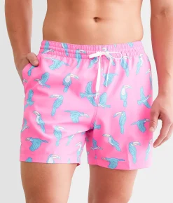 Bottoms|Swimwear | Chubbies The Toucan Do It Stretch Swim Trunks Bright Pink