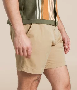 Bottoms|Shorts | Chubbies The Travertines Twill Stretch Short Medium Khaki Solid