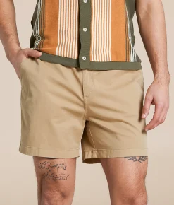 Bottoms|Shorts | Chubbies The Travertines Twill Stretch Short Medium Khaki Solid