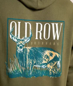 Old Row The Trophy Buck Hooded Sweatshirt Army Discount