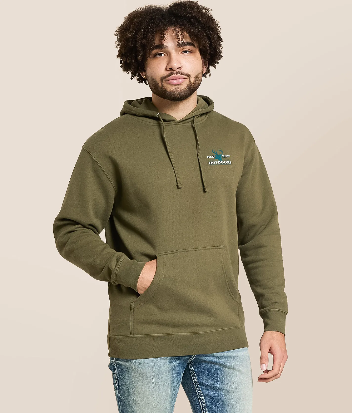 Old Row The Trophy Buck Hooded Sweatshirt Army Discount