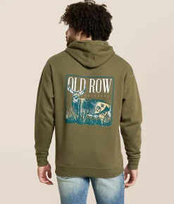 Old Row The Trophy Buck Hooded Sweatshirt Army Discount