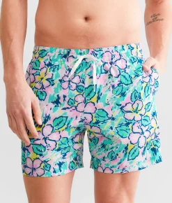 Chubbies The Vacation Blooms Stretch Swim Trunks Light Pastel Mint Clearance
