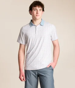 Hooey The Weekender Cowboy Golf Performance Polo White Blue Best