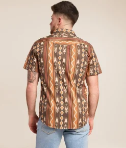 Sendero Provisions Co. The Wyatt Western Shirt Brown Orange Clearance