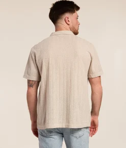 Tops | 7Diamonds Thierry Camp Shirt Light Taupe