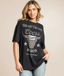 The Laundry Room This Ain't My First Rodeo Coors T-Shirt Black Snow New