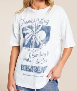 Billabong This Sunny Time Oversized T-Shirt Salt Crystal Clearance