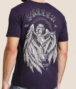 Tops|Graphic T-Shirts | Sullen Thorne Angel T-Shirt Nightshade