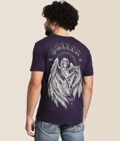 Tops|Graphic T-Shirts | Sullen Thorne Angel T-Shirt Nightshade
