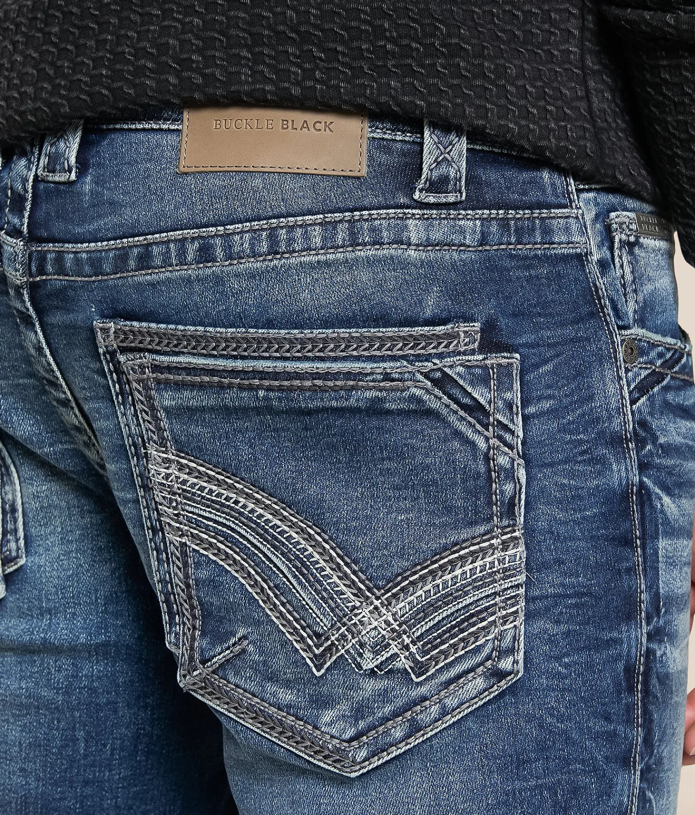 Buckle Black Three Boot Stretch Jean Linwood