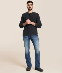 Buckle Black Three Boot Stretch Jean Linwood